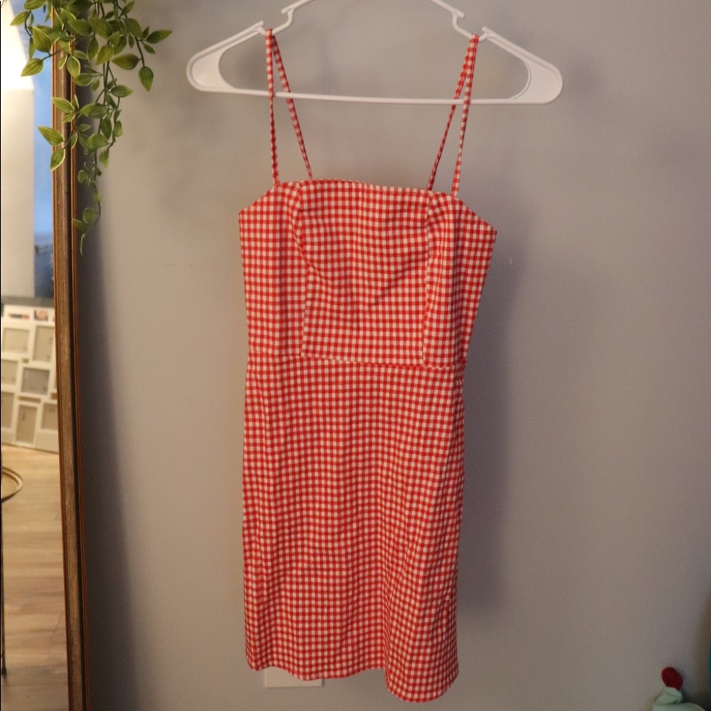 Red gingham dress